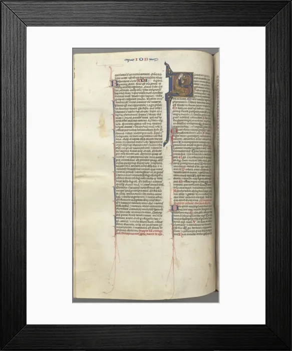 Framed Print : Fol. 214v, Psalm 1, historiated initial 8, David harping, c. 1275-1300. Creator: Unknown Framed Print : Fol. 214v, Psalm 1, historiated initial 8, David harping, c. 1275-1300. Creator: Unknown