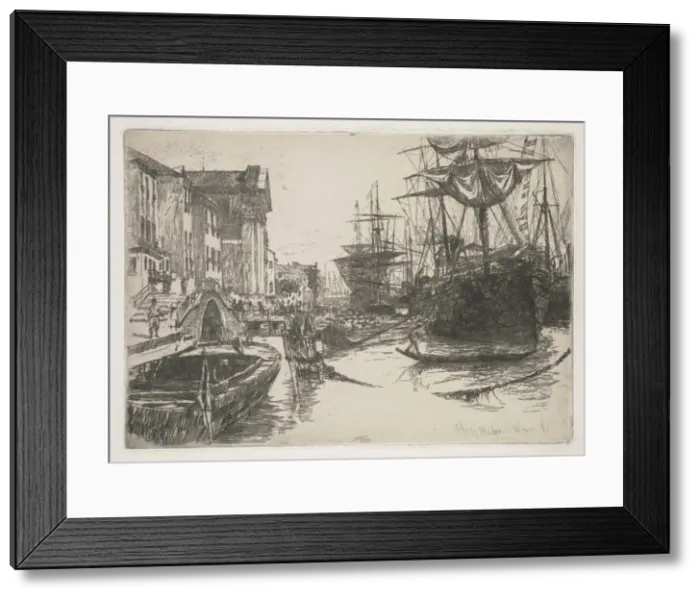 Framed Print : Fondamenta della Zattere, 1880. Creator: Otto H. Bacher (American, 1856-1909) Framed Print : Fondamenta della Zattere, 1880. Creator: Otto H. Bacher (American, 1856-1909)