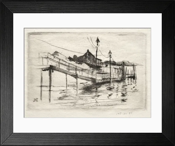 Framed Print : Footbridge, Bridgeport, Connecticut. Creator: John Henry Twachtman (American, 1853-1902) Framed Print : Footbridge, Bridgeport, Connecticut. Creator: John Henry Twachtman (American, 1853-1902)