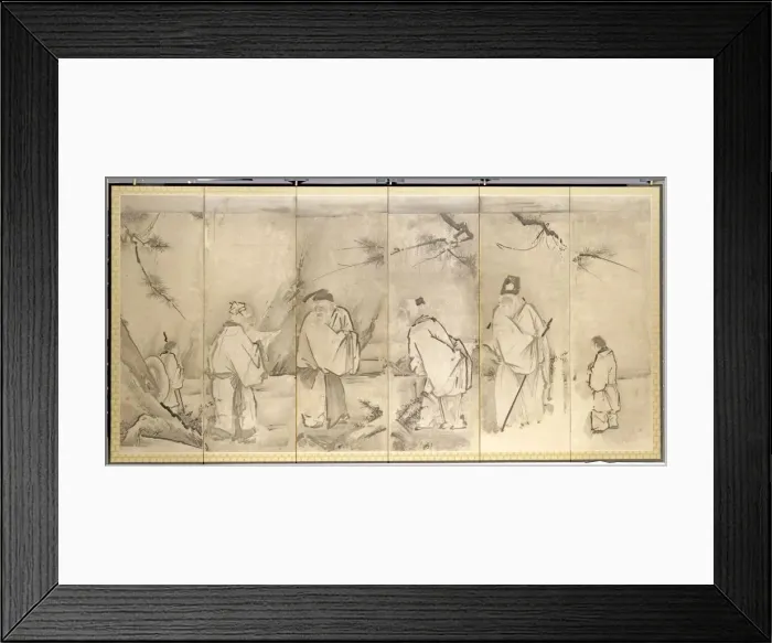 Framed Print : Four Elders of Mt. Shang, 1600s. Creator: Kano Tan?y? (Japanese, 1602-1674) Framed Print : Four Elders of Mt. Shang, 1600s. Creator: Kano Tan?y? (Japanese, 1602-1674)