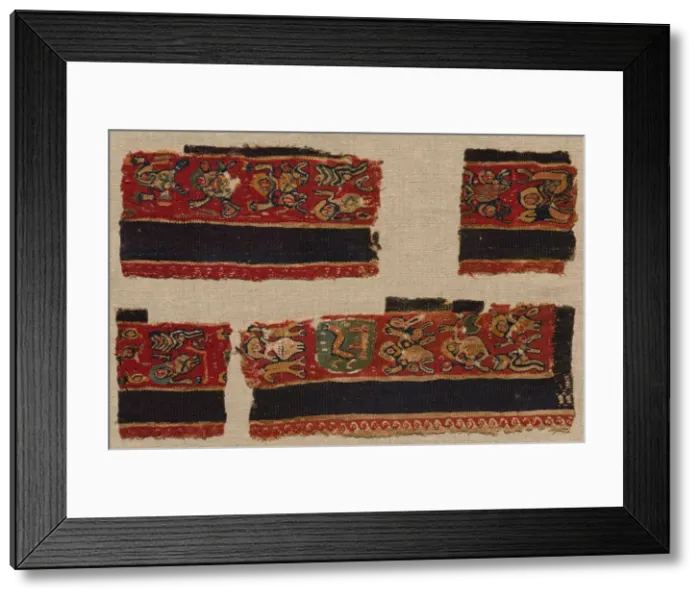 Framed Print : Four Fragments of the Clavi of a Tunic, 400s - 600s. Creator: Unknown Framed Print : Four Fragments of the Clavi of a Tunic, 400s - 600s. Creator: Unknown