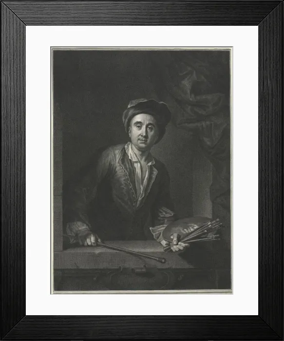 Framed Print : Francois de Troy, after a Self-Portrait. Creator: Pierre Drevet (French, 1663-1738) Framed Print : Francois de Troy, after a Self-Portrait. Creator: Pierre Drevet (French, 1663-1738)