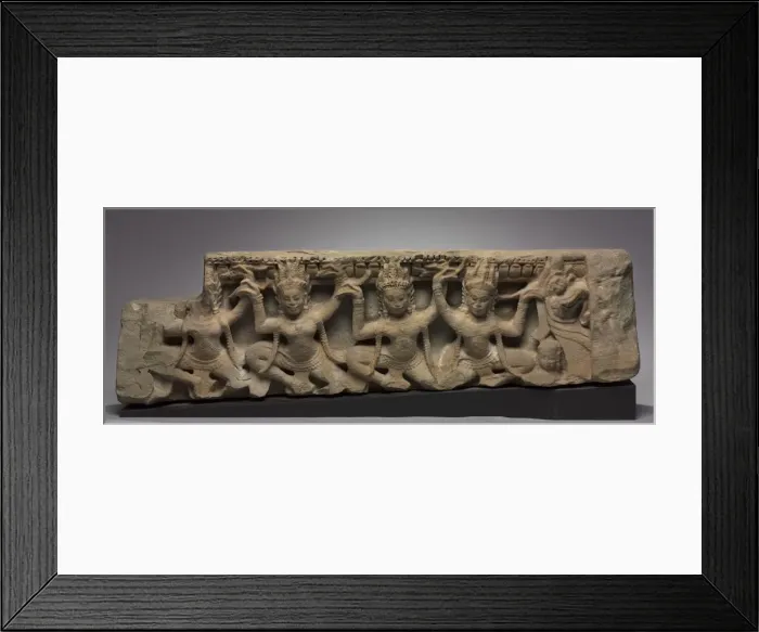 Framed Print : Frieze with Apsaras, late 1100s. Creator: Unknown Framed Print : Frieze with Apsaras, late 1100s. Creator: Unknown