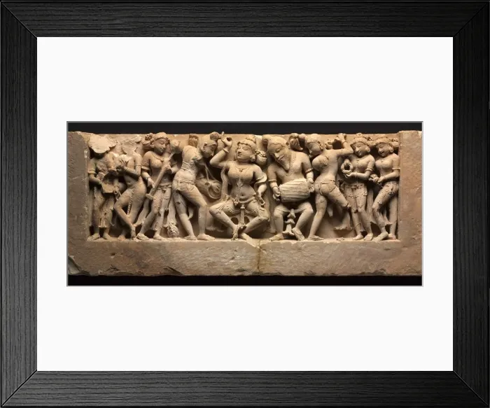 Framed Print : Frieze with Dancer and Musicians, c. 973. Creator: Unknown Framed Print : Frieze with Dancer and Musicians, c. 973. Creator: Unknown