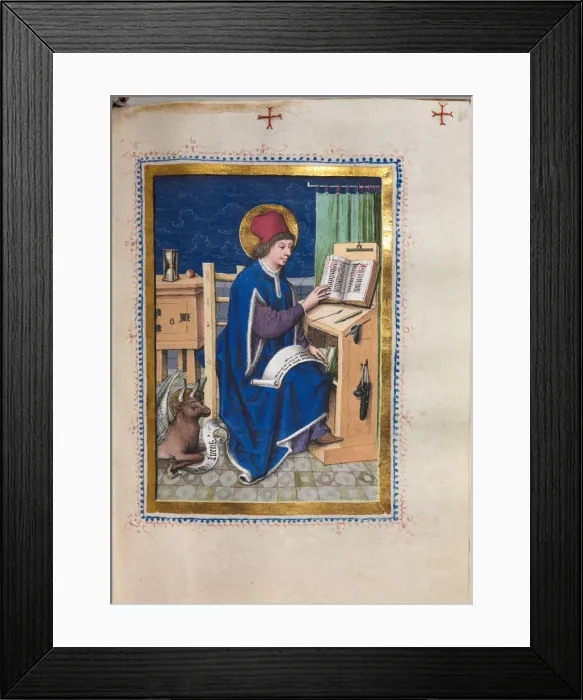Framed Print : Gospel Book with Evangelist Portraits: Saint Luke, 1480-1500. Creator: Hausbuch Master (German) Framed Print : Gospel Book with Evangelist Portraits: Saint Luke, 1480-1500. Creator: Hausbuch Master (German)