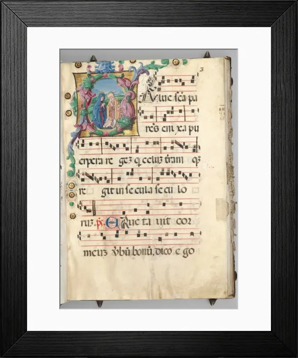 Framed Print : Gradual, c. 1520. Creator: Girolamo dai Libri (Italian, 1474-1555), circle of Framed Print : Gradual, c. 1520. Creator: Girolamo dai Libri (Italian, 1474-1555), circle of