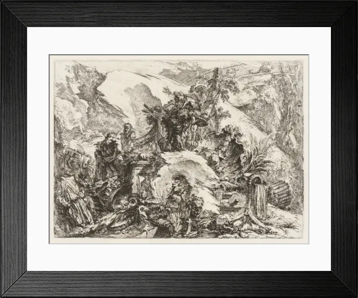 Framed Print : Groteschi: Ruins with Deaths Head and Skeleton. Creator: Giovanni Battista Piranesi (Italian Framed Print : Groteschi: Ruins with Deaths Head and Skeleton. Creator: Giovanni Battista Piranesi (Italian