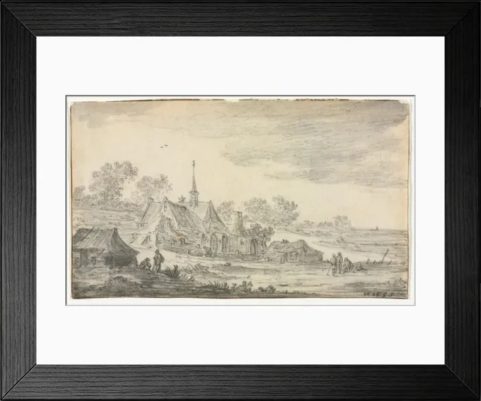 Framed Print : Group of Buildings on a Seashore, 1653. Creator: Jan van Goyen (Dutch, 1596-1656) Framed Print : Group of Buildings on a Seashore, 1653. Creator: Jan van Goyen (Dutch, 1596-1656)