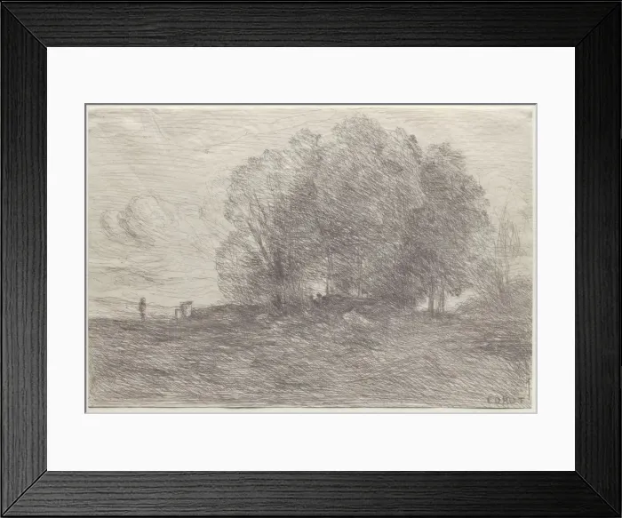 Framed Print : Group of Trees, 1858. Creator: Jean Baptiste Camille Corot (French, 1796-1875) Framed Print : Group of Trees, 1858. Creator: Jean Baptiste Camille Corot (French, 1796-1875)