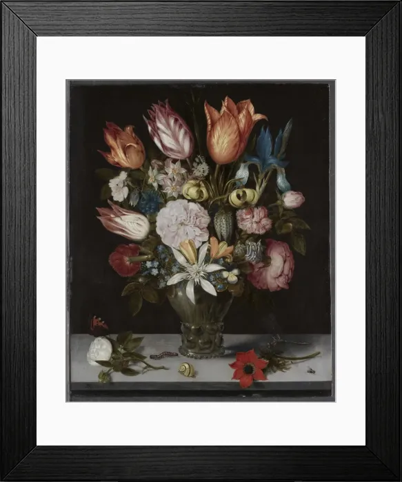 Framed Print : Flowers in a Glass, 1606. Creator: Ambrosius Bosschaert (Dutch, 1573-1621) Framed Print : Flowers in a Glass, 1606. Creator: Ambrosius Bosschaert (Dutch, 1573-1621)