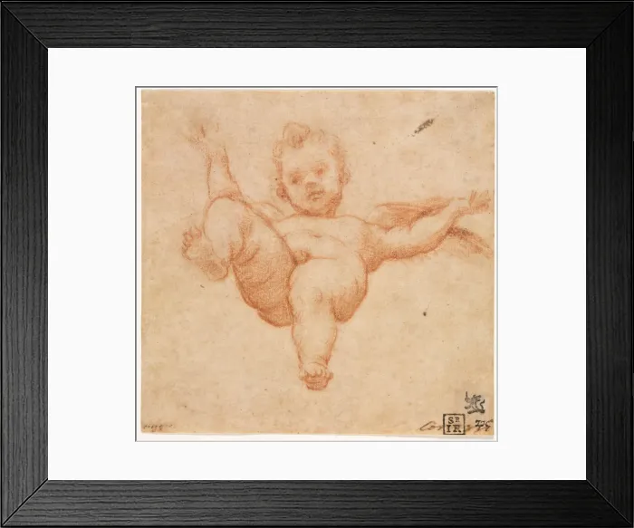 Framed Print : Flying Cupid, c. 1602. Creator: Annibale Carracci (Italian, c. 1560-1609), follower of Framed Print : Flying Cupid, c. 1602. Creator: Annibale Carracci (Italian, c. 1560-1609), follower of