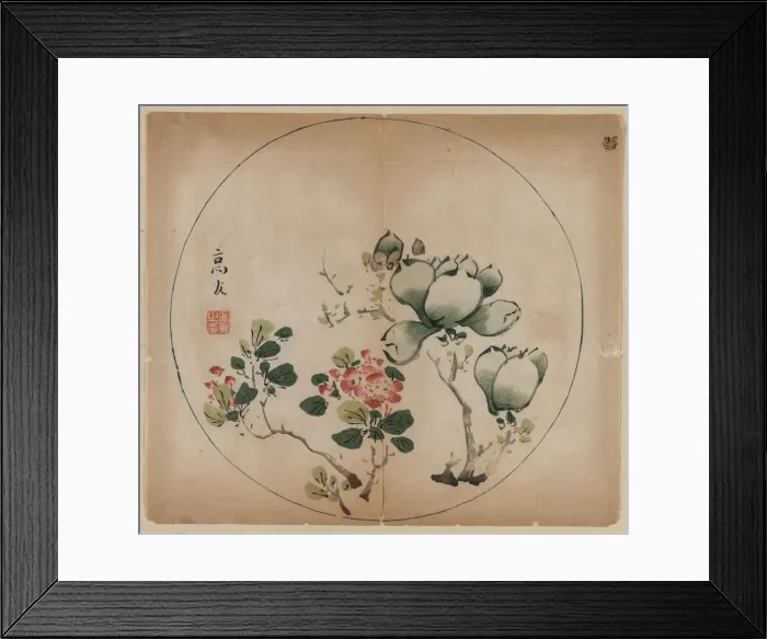 Framed Print : Flowering Magnolia and Peach Blossoms, 1368-1644. Creator: Unknown Framed Print : Flowering Magnolia and Peach Blossoms, 1368-1644. Creator: Unknown