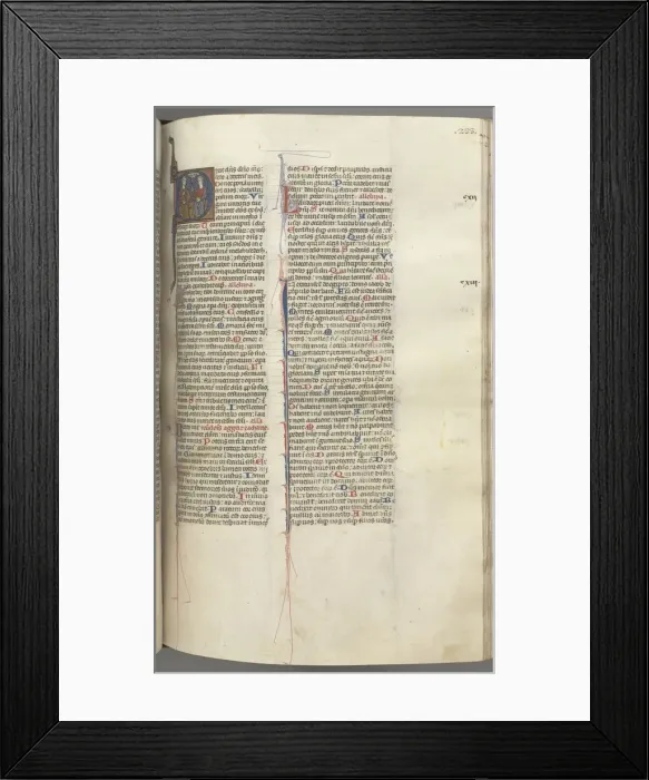 Framed Print : Fol. 233r, Psalm 109, historiated initial D, God the Father and Son... c. 1275-1300 Framed Print : Fol. 233r, Psalm 109, historiated initial D, God the Father and Son... c. 1275-1300
