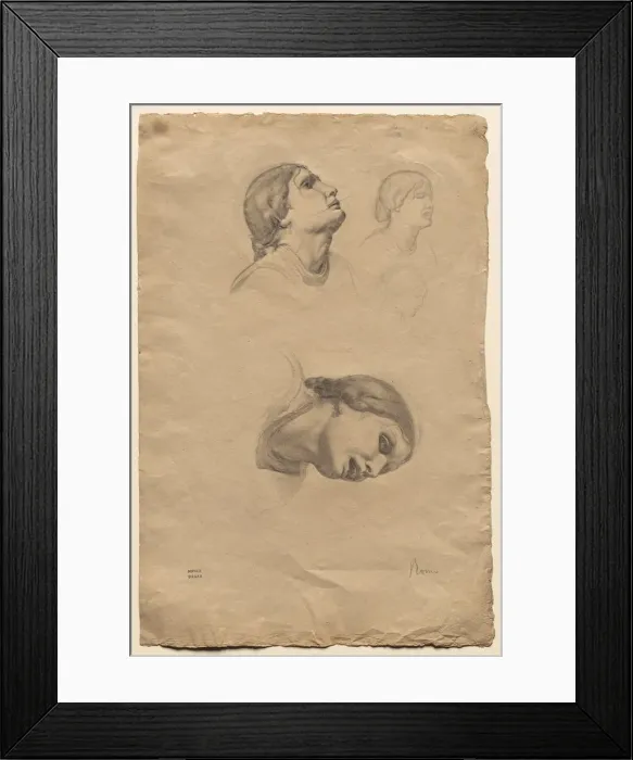 Framed Print : Four Studies of the Head of a Young Italian Woman, 1856. Creator: Edgar Degas (French, 1834-1917) Framed Print : Four Studies of the Head of a Young Italian Woman, 1856. Creator: Edgar Degas (French, 1834-1917)