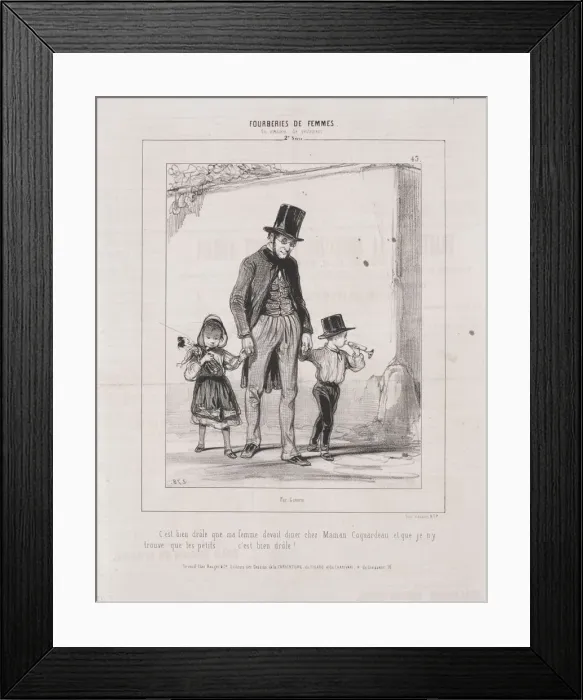 Framed Print : Fourberies de Femmes: En matiere de sentiment, 1842. Creator: Paul Gavarni (French Framed Print : Fourberies de Femmes: En matiere de sentiment, 1842. Creator: Paul Gavarni (French