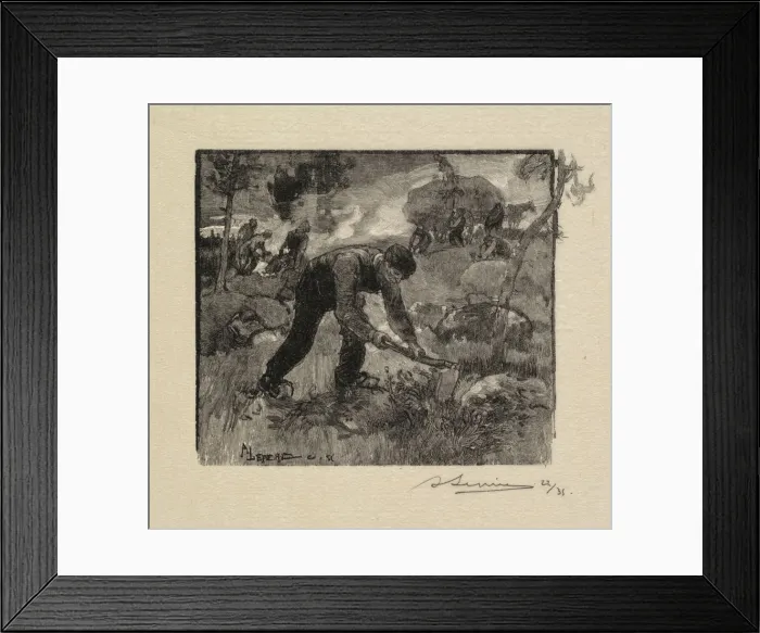 Framed Print : Fontainebleau Forest: Pulling the Heather (La Foret de Fontainebleau: Arracheurs Framed Print : Fontainebleau Forest: Pulling the Heather (La Foret de Fontainebleau: Arracheurs