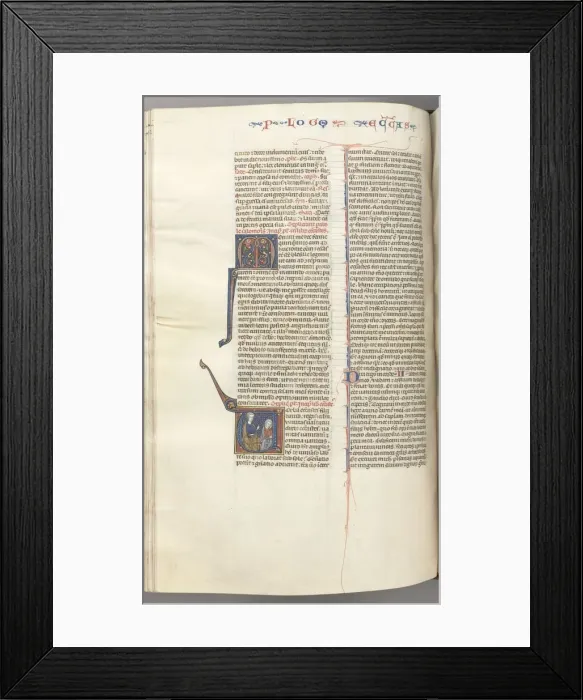 Framed Print : Fol. 247v, Ecclesiastes, historiated initial V, Solomon teaching, c. 1275-1300. Creator: Unknown