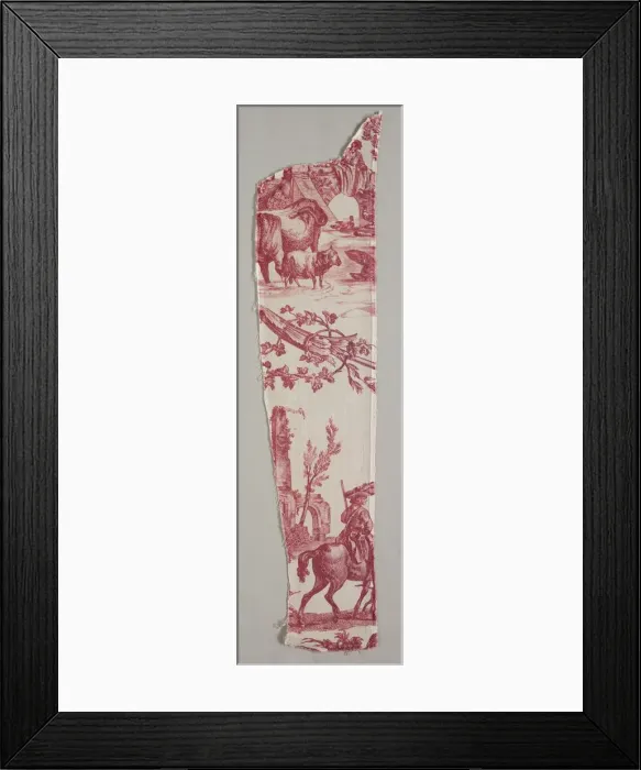 Framed Print : Fragments of Copperplate Printed Cotton, c. 1789. Creator: Christophe Philippe Oberkampf (French Framed Print : Fragments of Copperplate Printed Cotton, c. 1789. Creator: Christophe Philippe Oberkampf (French