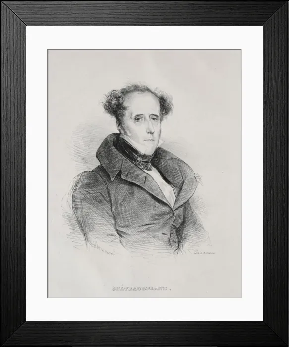 Framed Print : Francois Rene Auguste Victome de Chateaubriand. Creator: Achille Deveria Framed Print : Francois Rene Auguste Victome de Chateaubriand. Creator: Achille Deveria