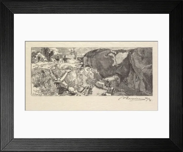 Framed Print : Fontainebleau Forest: Sandstone Quarry (La Foret de Fontainebleau: La Carrierre Framed Print : Fontainebleau Forest: Sandstone Quarry (La Foret de Fontainebleau: La Carrierre