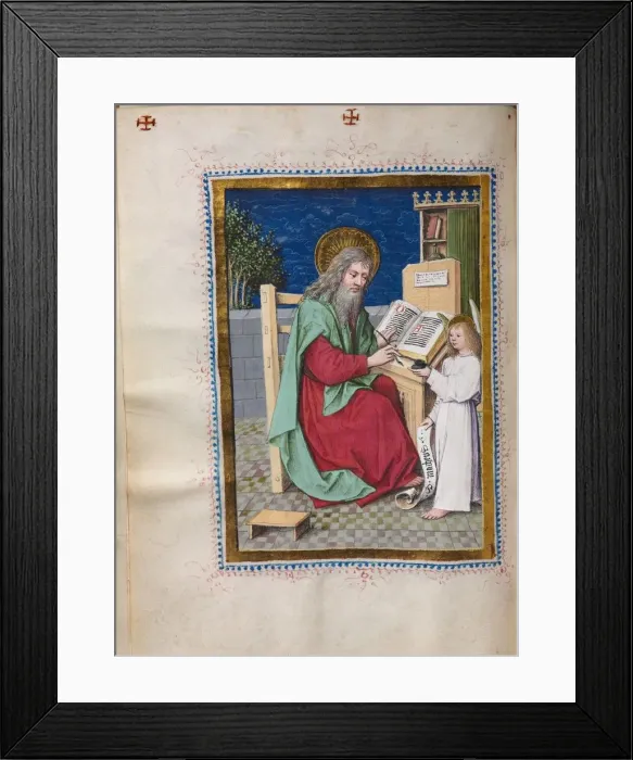 Framed Print : Gospel Book with Evangelist Portraits: Saint Matthew, c. 1480. Creator: Hausbuch Master (German) Framed Print : Gospel Book with Evangelist Portraits: Saint Matthew, c. 1480. Creator: Hausbuch Master (German)