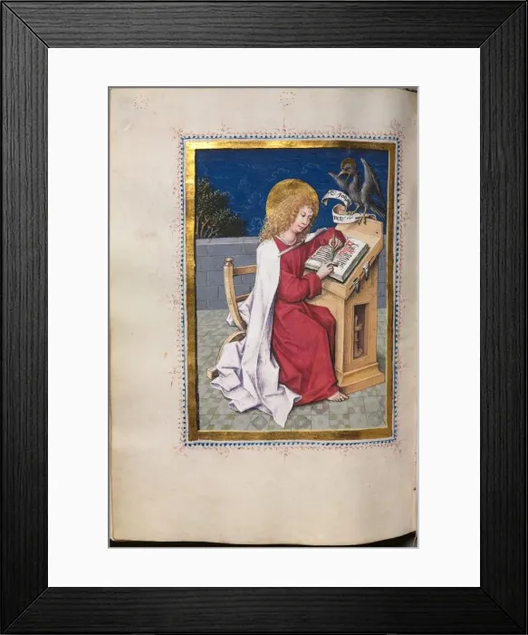 Framed Print : Gospel Book with Evangelist Portraits: Saint John, c. 1480. Creator: Hausbuch Master (German) Framed Print : Gospel Book with Evangelist Portraits: Saint John, c. 1480. Creator: Hausbuch Master (German)