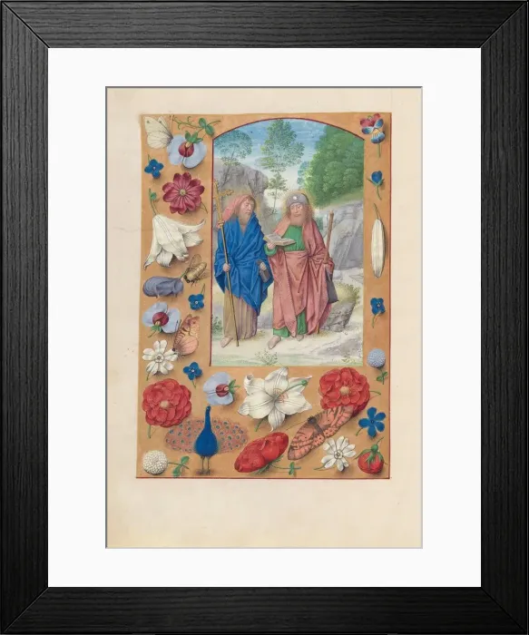 Framed Print : Hours of Queen Isabella the Catholic, Queen of Spain: Fol. 175v, Saints Philip & James, c Framed Print : Hours of Queen Isabella the Catholic, Queen of Spain: Fol. 175v, Saints Philip & James, c
