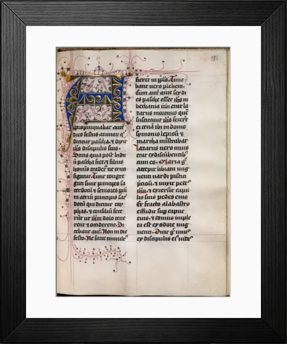 Framed Print : Gospel Book with Evangelist Portraits: Decorated Initial, c. 1480. Creator: Hausbuch Master Framed Print : Gospel Book with Evangelist Portraits: Decorated Initial, c. 1480. Creator: Hausbuch Master