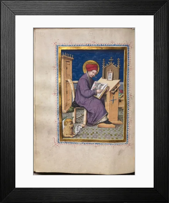 Framed Print : Gospel Book with Evangelist Portraits: Saint Mark, c. 1480. Creator: Hausbuch Master (German) Framed Print : Gospel Book with Evangelist Portraits: Saint Mark, c. 1480. Creator: Hausbuch Master (German)