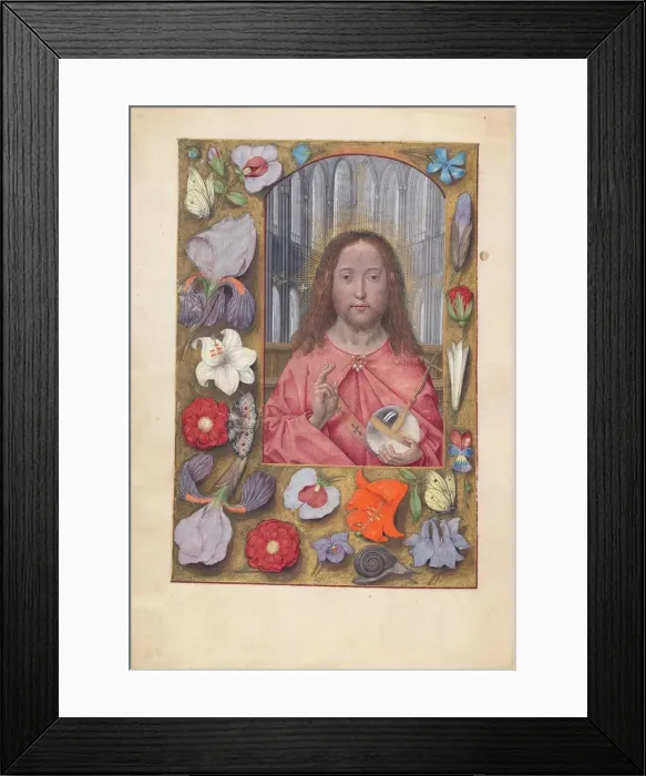 Framed Print : Hours of Queen Isabella the Catholic, Queen of Spain: Fol. 14v, Salvator Mundi, c Framed Print : Hours of Queen Isabella the Catholic, Queen of Spain: Fol. 14v, Salvator Mundi, c