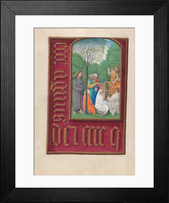 Framed Print : Hours of Queen Isabella the Catholic, Queen of Spain: Fol. 169v, St. John the Baptist…, c Framed Print : Hours of Queen Isabella the Catholic, Queen of Spain: Fol. 169v, St. John the Baptist…, c