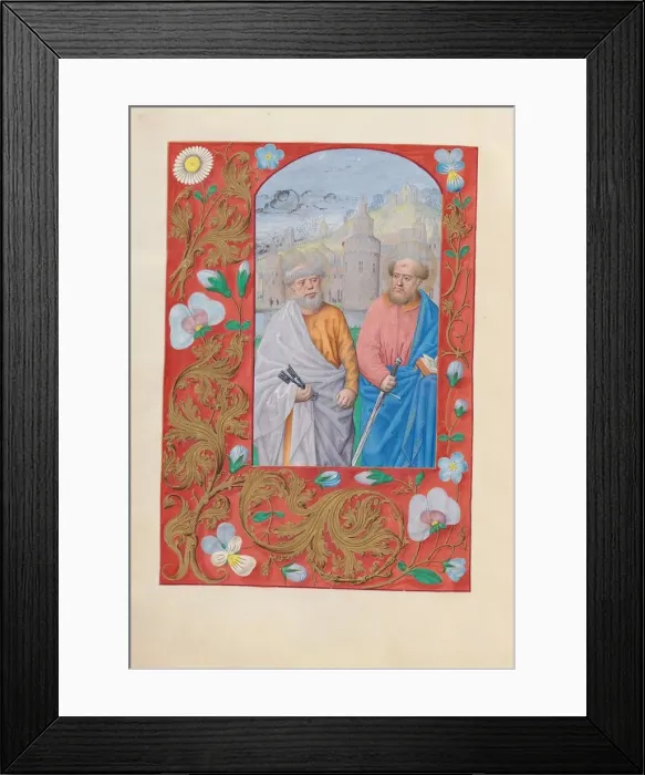 Framed Print : Hours of Queen Isabella the Catholic, Queen of Spain: Fol. 173v, Saints Peter & Paul, c Framed Print : Hours of Queen Isabella the Catholic, Queen of Spain: Fol. 173v, Saints Peter & Paul, c