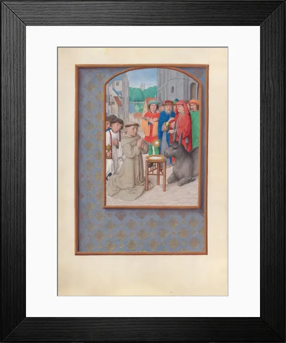 Framed Print : Hours of Queen Isabella the Catholic, Queen of Spain: Fol. 187v, St. Anthony of Padua, c Framed Print : Hours of Queen Isabella the Catholic, Queen of Spain: Fol. 187v, St. Anthony of Padua, c