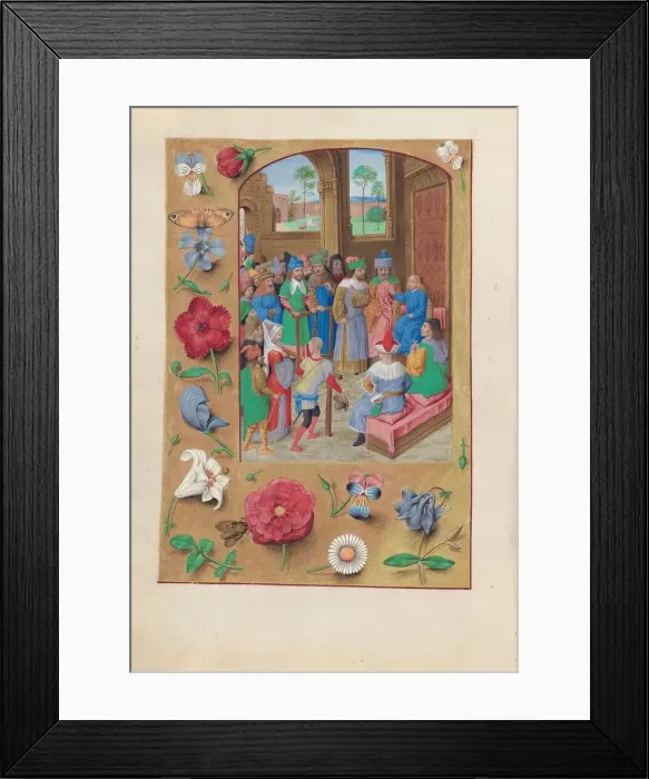 Framed Print : Hours of Queen Isabella the Catholic, Queen of Spain: Fol. 195v, St. Suzanne, c. 1500 Framed Print : Hours of Queen Isabella the Catholic, Queen of Spain: Fol. 195v, St. Suzanne, c. 1500