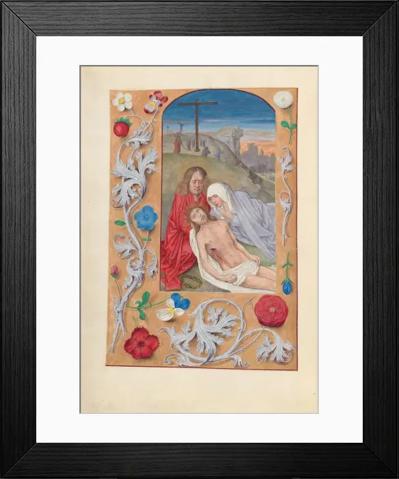 Framed Print : Hours of Queen Isabella the Catholic, Queen of Spain: Fol. 260v, Lamentation, c. 1500 Framed Print : Hours of Queen Isabella the Catholic, Queen of Spain: Fol. 260v, Lamentation, c. 1500