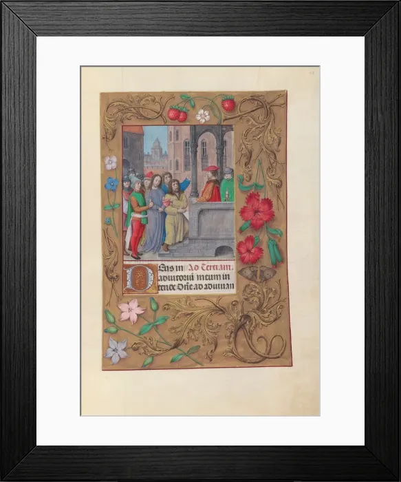 Framed Print : Hours of Queen Isabella the Catholic, Queen of Spain: Fol. 63r, Christ before Pilate, c Framed Print : Hours of Queen Isabella the Catholic, Queen of Spain: Fol. 63r, Christ before Pilate, c