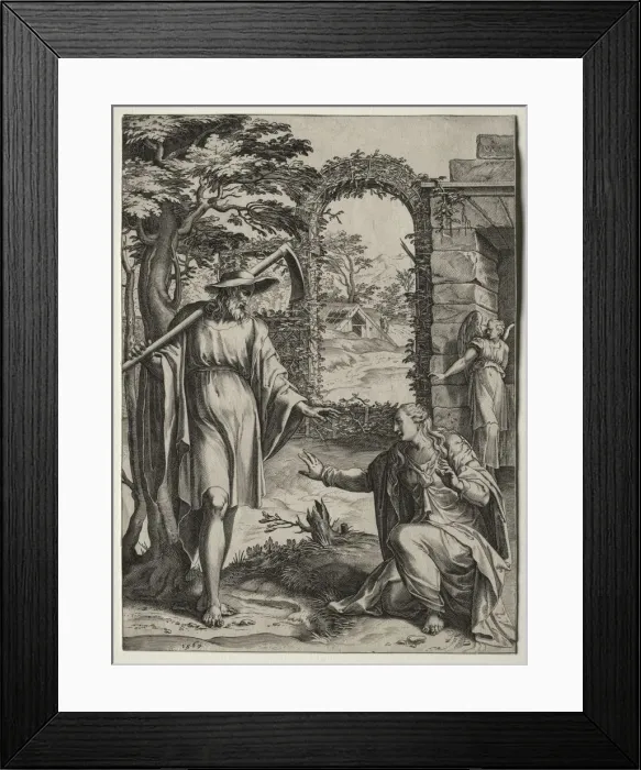 Framed Print : Christ Appearing to Mary Magdalen, 1567. Creator: Cornelis Cort (Dutch, 1533-1578); Giulio Clovio Framed Print : Christ Appearing to Mary Magdalen, 1567. Creator: Cornelis Cort (Dutch, 1533-1578); Giulio Clovio