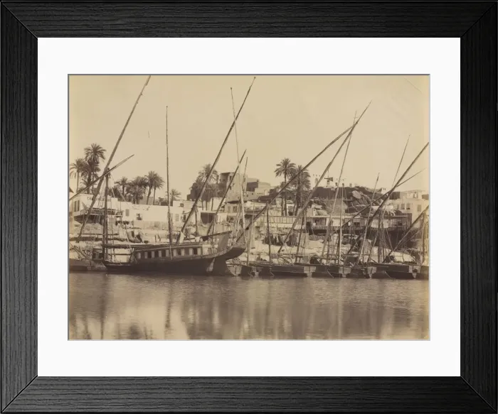 Framed Print : View of Aswan - Along the Nile, c. 1870s - 1880s. Creator: Antonio Beato (British, c Framed Print : View of Aswan - Along the Nile, c. 1870s - 1880s. Creator: Antonio Beato (British, c