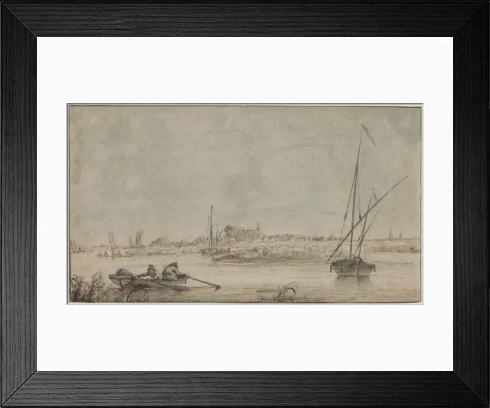Framed Print : View of Dordrecht from the River, 1775-1815. Creator: Jacob van Strij (Dutch, 1756-1815) Framed Print : View of Dordrecht from the River, 1775-1815. Creator: Jacob van Strij (Dutch, 1756-1815)