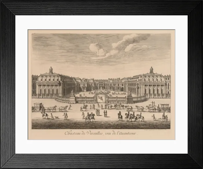 Framed Print : Vue du Chateau de Versailles, vu de lavant-cour, 1682. Creator: Israel Silvestre (French Framed Print : Vue du Chateau de Versailles, vu de lavant-cour, 1682. Creator: Israel Silvestre (French