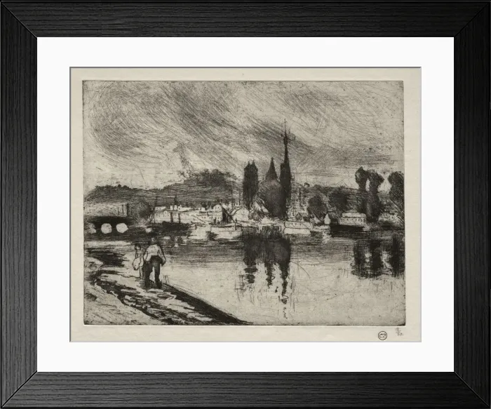Framed Print : View of Rouen, 1884. Creator: Camille Pissarro (French, 1830-1903) Framed Print : View of Rouen, 1884. Creator: Camille Pissarro (French, 1830-1903)