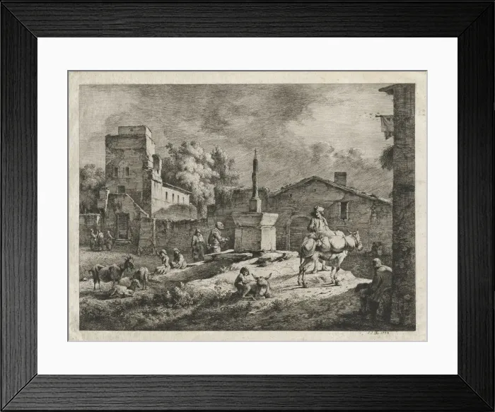 Framed Print : View of Saint-Andeol, 1774. Creator: Jean Jacques de Boissieu (French, 1736-1810) Framed Print : View of Saint-Andeol, 1774. Creator: Jean Jacques de Boissieu (French, 1736-1810)