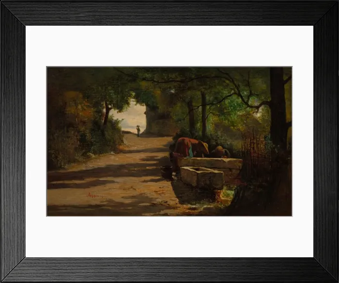 Framed Print : Well at the Side of a Road, 1860s. Creator: Adolphe Appian (French, 1818-1898) Framed Print : Well at the Side of a Road, 1860s. Creator: Adolphe Appian (French, 1818-1898)