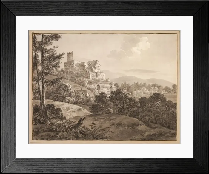 Framed Print : View of the Castle Gnandstein, c. 1795. Creator: Adrian Zingg (Swiss, 1734-1816) Framed Print : View of the Castle Gnandstein, c. 1795. Creator: Adrian Zingg (Swiss, 1734-1816)
