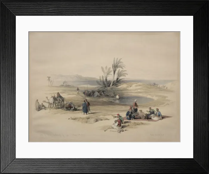 Framed Print : Wells of Moses, Wilderness of Tyh, 1839. Creator: David Roberts (British, 1796-1864) Framed Print : Wells of Moses, Wilderness of Tyh, 1839. Creator: David Roberts (British, 1796-1864)
