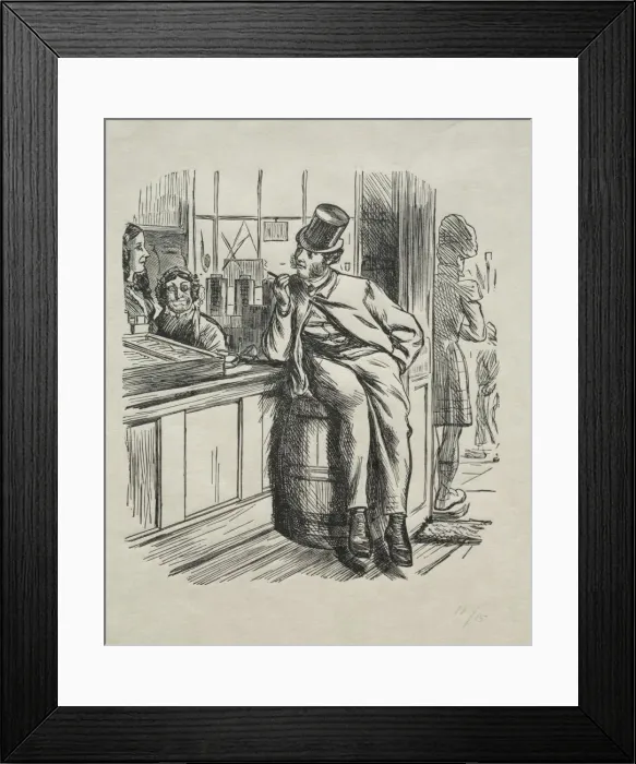 Framed Print : What Came of Killing a Rich Uncle One Christmas Time, 1865. Creator: Charles Samuel Keene (British Framed Print : What Came of Killing a Rich Uncle One Christmas Time, 1865. Creator: Charles Samuel Keene (British