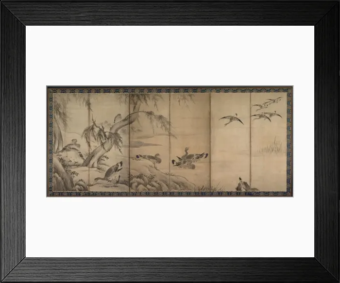 Framed Print : Wild Geese, late 1500s-early 1600s. Creator: Kano Sanraku (Japanese, 1559-1635) Framed Print : Wild Geese, late 1500s-early 1600s. Creator: Kano Sanraku (Japanese, 1559-1635)