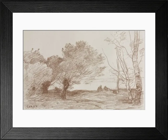 Framed Print : Willows and Poplars, 1871. Creator: Jean Baptiste Camille Corot (French, 1796-1875); Robaut Framed Print : Willows and Poplars, 1871. Creator: Jean Baptiste Camille Corot (French, 1796-1875); Robaut