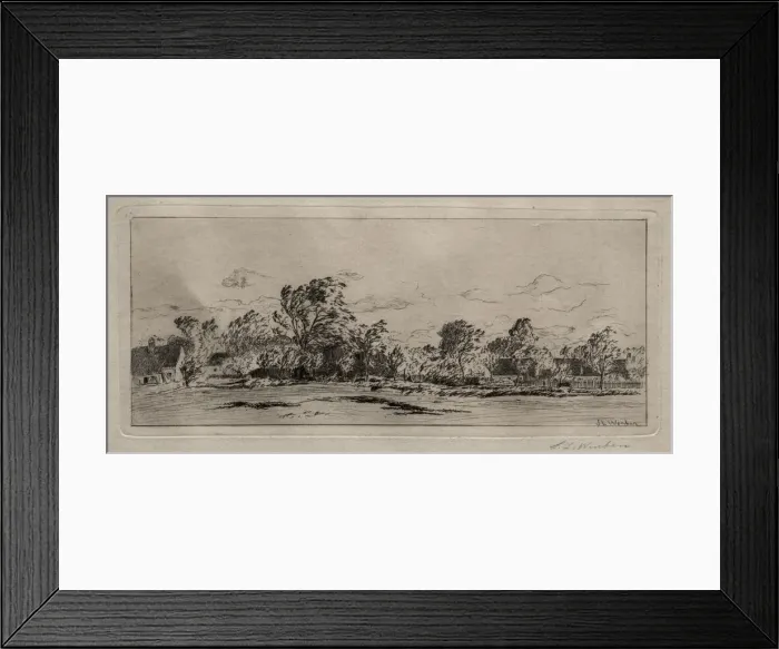 Framed Print : Windy Morning - Schleissheim. Creator: Sion Longley Wenban (American, 1848-1897) Framed Print : Windy Morning - Schleissheim. Creator: Sion Longley Wenban (American, 1848-1897)