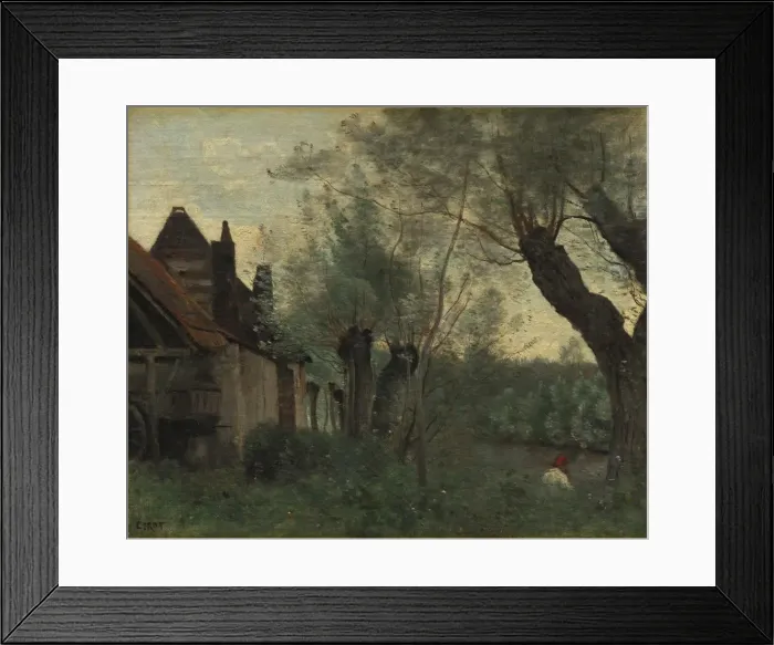 Framed Print : Willows and Farmhouse at Sainte-Catherine-les-Arras, 1871 Framed Print : Willows and Farmhouse at Sainte-Catherine-les-Arras, 1871